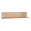 Scandi Style Wall Mounted Shelf, Slatted Detail, Engineered Wood, Warm Oak Decor, 120 cm W x 25.6 cm H x 22.9 cm D