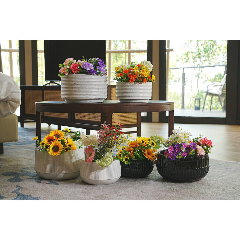 2 pots de fleurs en céramique, pot de fleurs moderne