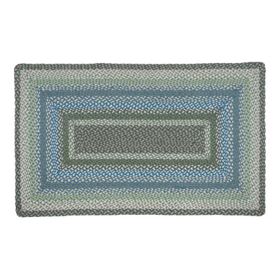  Tapis bleu tressé à la main sauge / ivoire / colons - Accent douillet