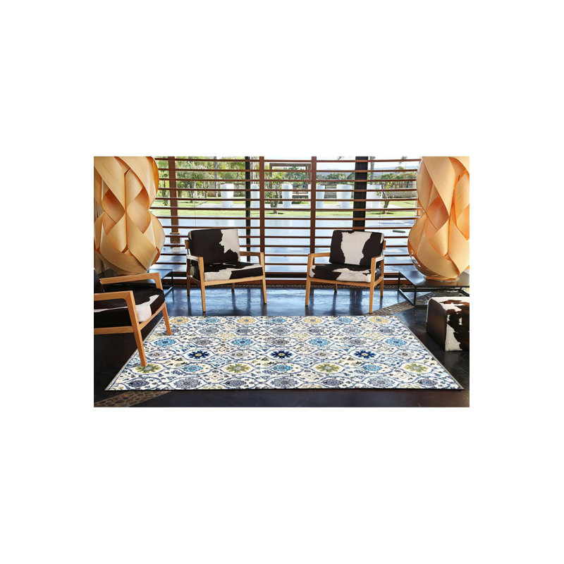 Tapis décoratif multicolore à motif floral multicolore lavable à la machine, Rectangle 3 pi 3 po x 4 pi 11 po