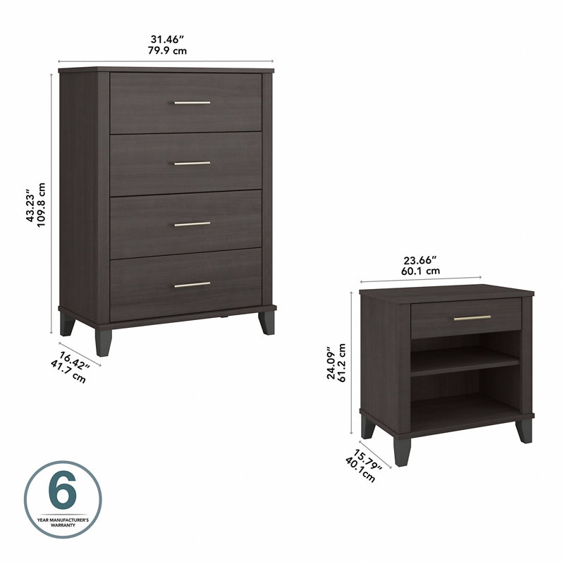 Ensemble de commode 2 pièces Giovanna, Tempête / gris