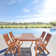 Stuckey Wood Patio Dining Set With Folding Chairs