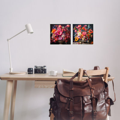 «Stunning Still Life Floral Arrangement», ensemble de 2 plaques murales par Lazar Studio