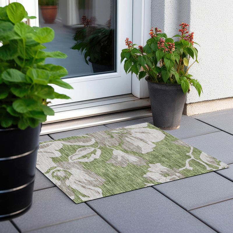  Tapis d'extérieur antidérapant Malchow, Rectangle 1 pi 8 po x 2 pi 6 po