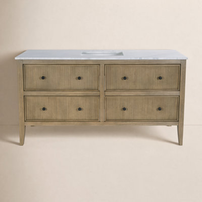 Keaton 60" Carrara Marble Single Bathroom Vanity