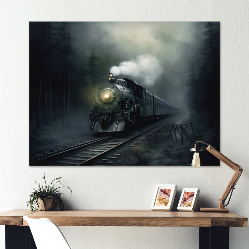 Train Atmospheric Whispers I - train, art mural, Toile tendue, H 12 po x l 20 po x P 1 po