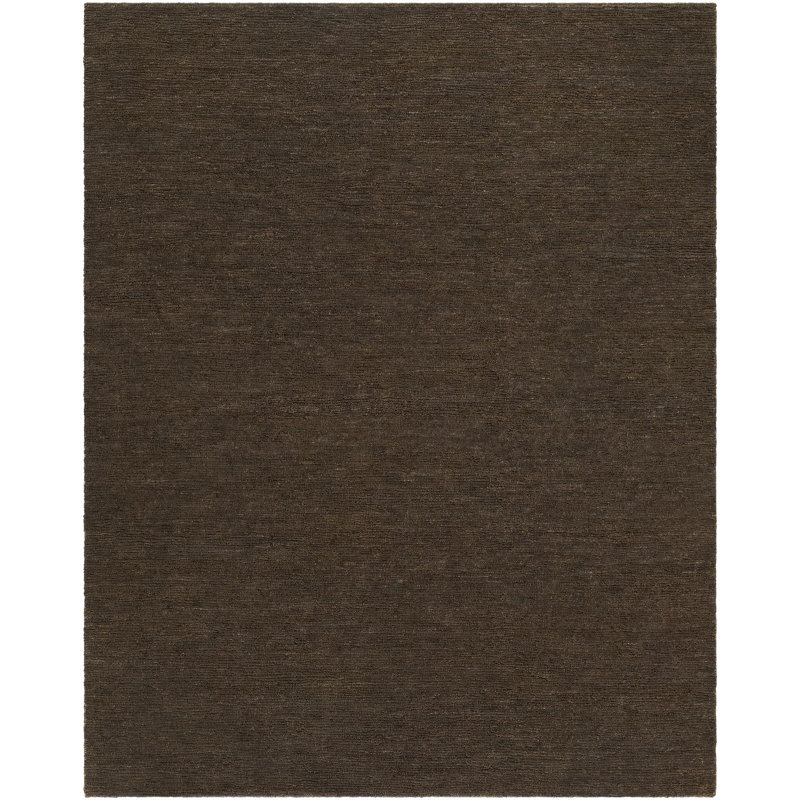 Tangier Hand Knotted Jute / Sisal Area Rug in Black, Rectangle 9' x 12'