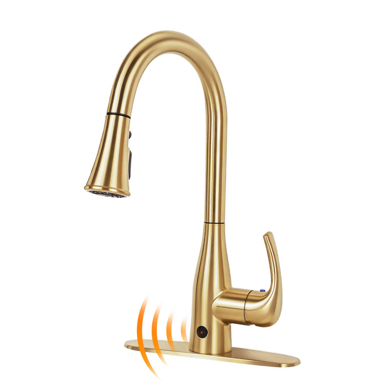Touchless Kitchen Faucet with Pull-Down Hose, Hands-Free Motion Sensor Sink Faucet, 4 Spray Modes