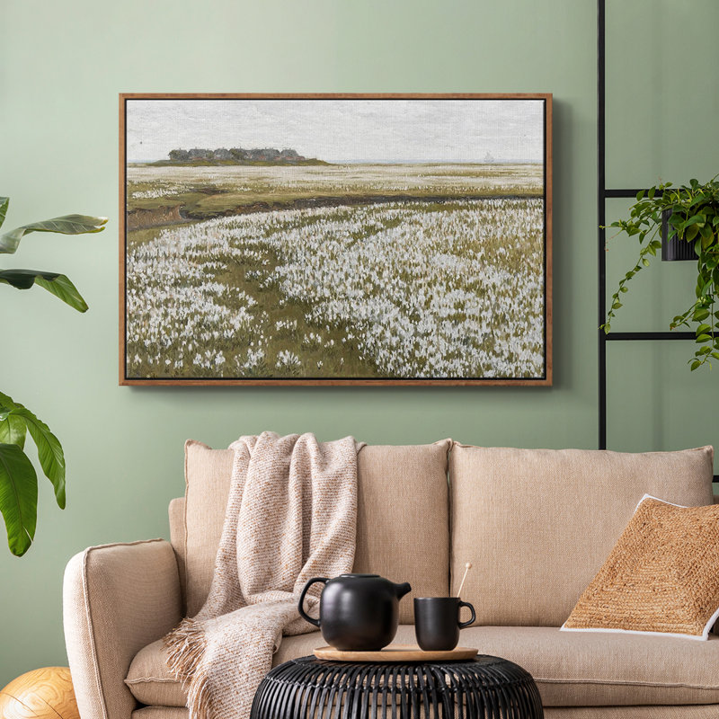 "Vintage Landscape - DCLXII" sur toile, Cadre flottant noyer, H 27 po x l 41 po x P 2 po