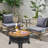 38Inch Wood Burning Fire Pit With Grill & Lid-1501036455