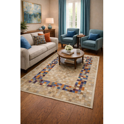 Performance Cowhide Geometric Indoor Rug