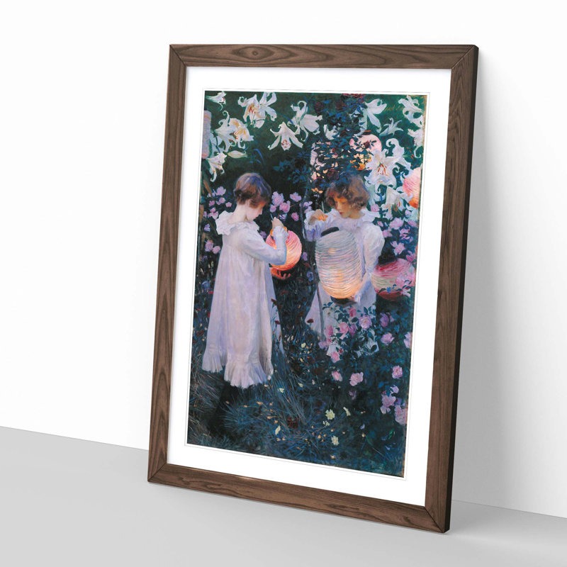 Carnation, Lily, Lily, Rose by John Singer Sargent - Framed Print, Walnut