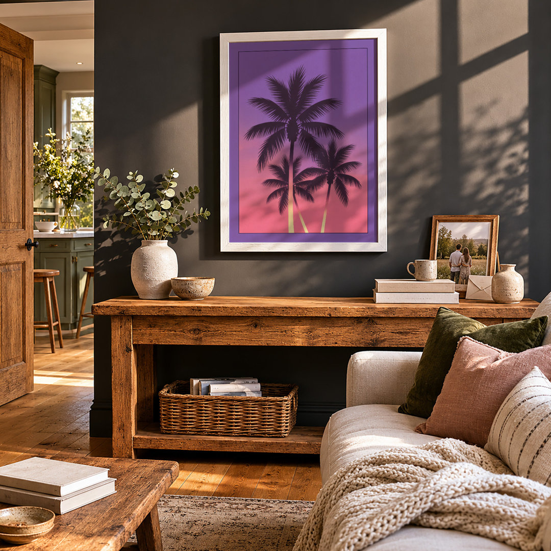 Palms at Dusk Tropical - Framed Print