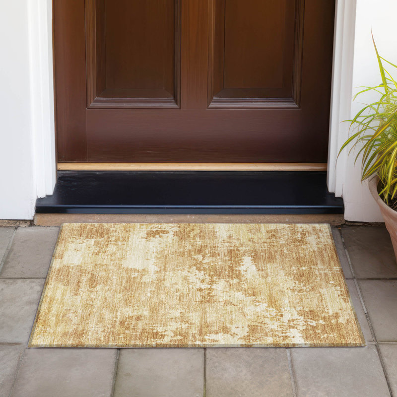 Tapis abstrait intérieur / extérieur lavable à la machine Jacinto ACN2142, Rectangle 1 pi 8 po x 2 pi 6 po