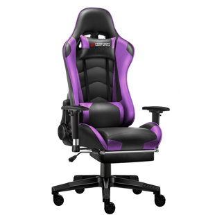 JL Comfurni JD-S0 Adjustable Reclining Ergonomic Faux Leather Swiveling PC & Racing Game Chair with Footrest