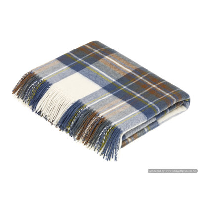 Jeté en laine mérinos tartan