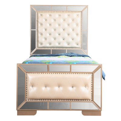 Elegant Twin Bed In Pearl Finish - 64"h X 44"w 80"d, Construction, Style, Easy To Setup Stylish X Structure, Quick Assembly, Fits Different Interiors Styles