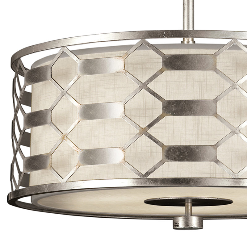 Lustre rond 24 po Allegretto, Argent platiné