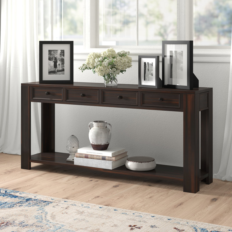 Console Table/Sofa Table with Storage Drawers and Bottom Shelf for Entryway Hallway, Espresso Incorrect