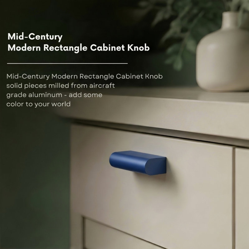 2" Length Geometric Knob, Polo (Navy Blue)