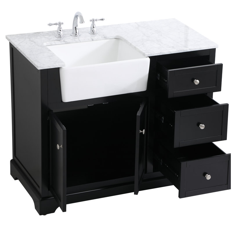 Ensemble de meuble-lavabo simple 42 po Pardue, Noir
