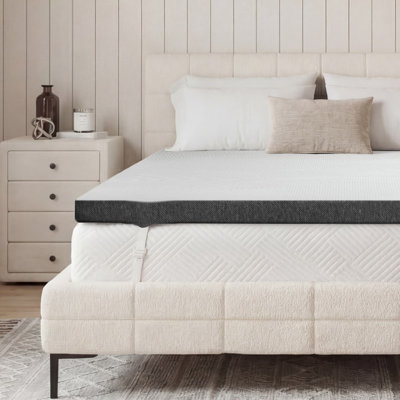 5cm Firm Mattress Topper High Density Bed Topper，Extra Support for Pain Relief，Breathable Washable Soft Cover with Anti-Slip Straps, Oeko-Tex Certified
