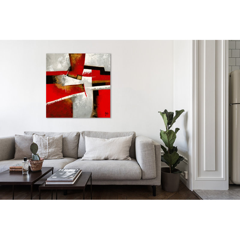 « graphique i », reproduction de peinture à l’acrylique sur toile tendue, H 18 po x l 18 po x P 1,5 po