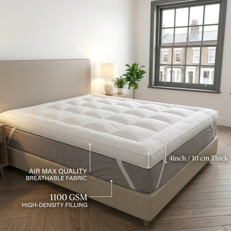 Microfibre Deep Fill 10cm Mattress Topper, Super King (6')
