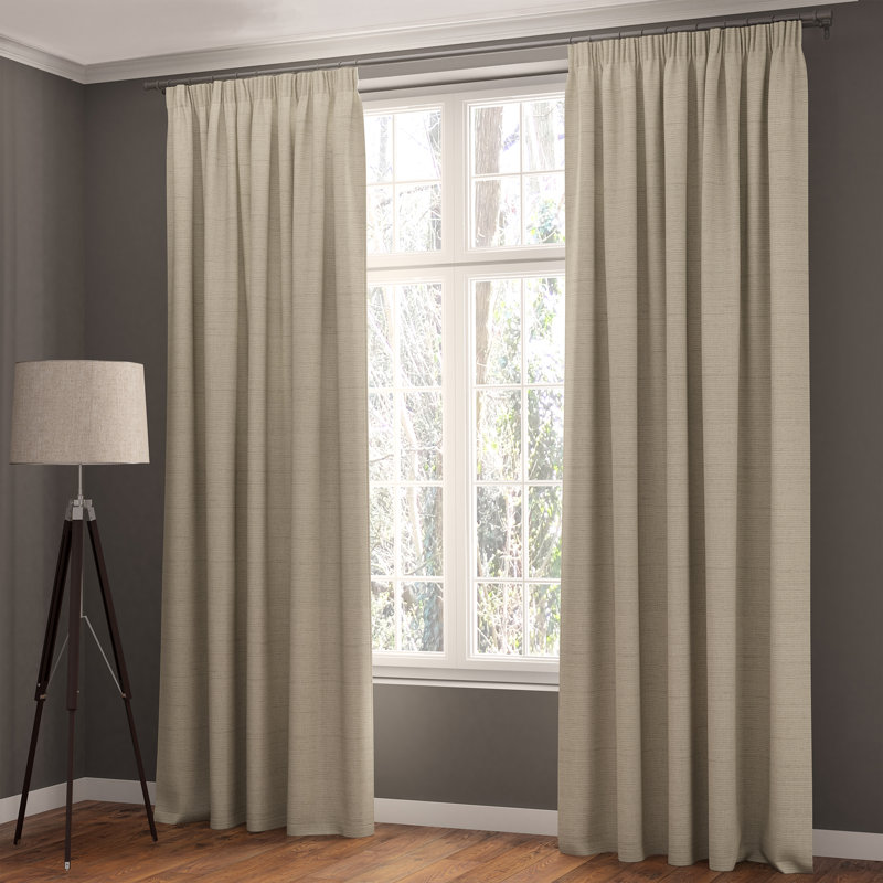 Shillings Blackout Curtain Pair, Beige, 168 W x 137 D cm