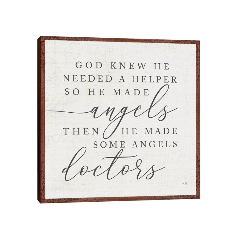 God Made Angel Doctors - Print on Canvas, Classic Brown Wood Framed, 66.04 cm H x 66.04 cm W