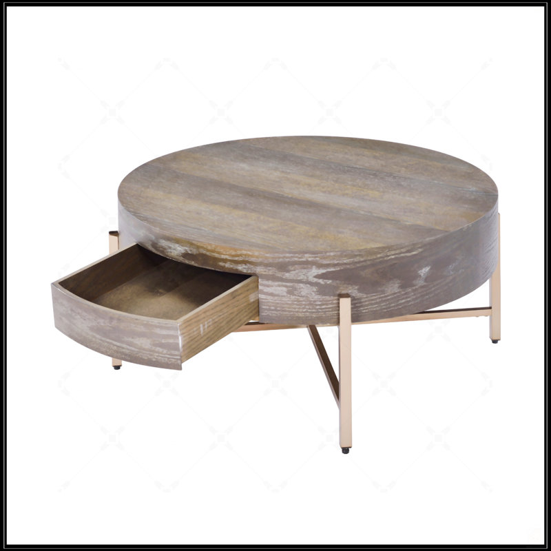Table basse à tambour avec 1 tiroir