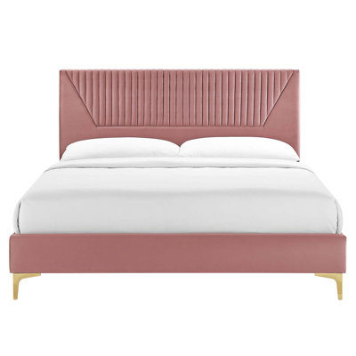 Modway Yasmine Channel Tufted Performance Velvet Platform Bed