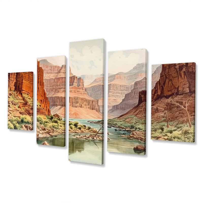 Canyon Landscape - Canyon Wall Decor - 5 Panels