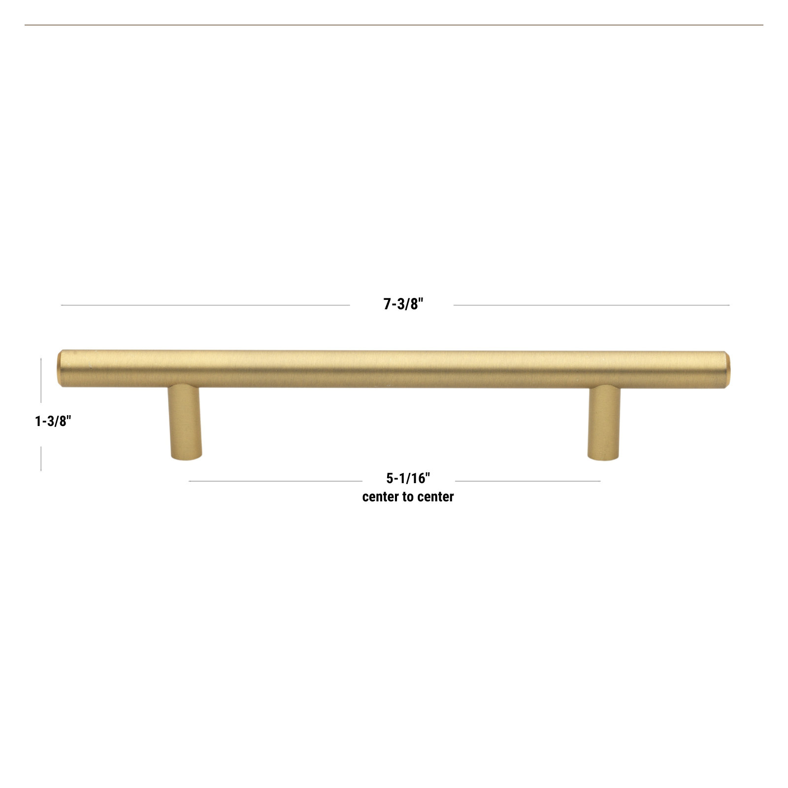 Roman Modern Bar Pull, Satin Gold, 5 1/16"