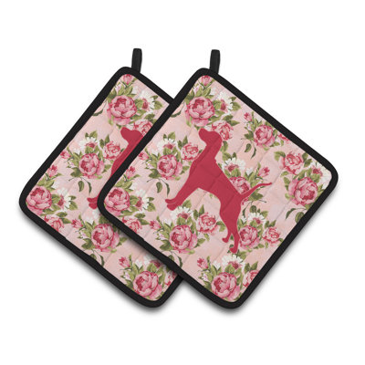 Caroline's Treasures Pointer Floral Polyester Potholder