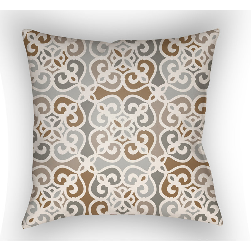 Reversible Throw Pillow, Gray, 26" H x 26" W x 5" D