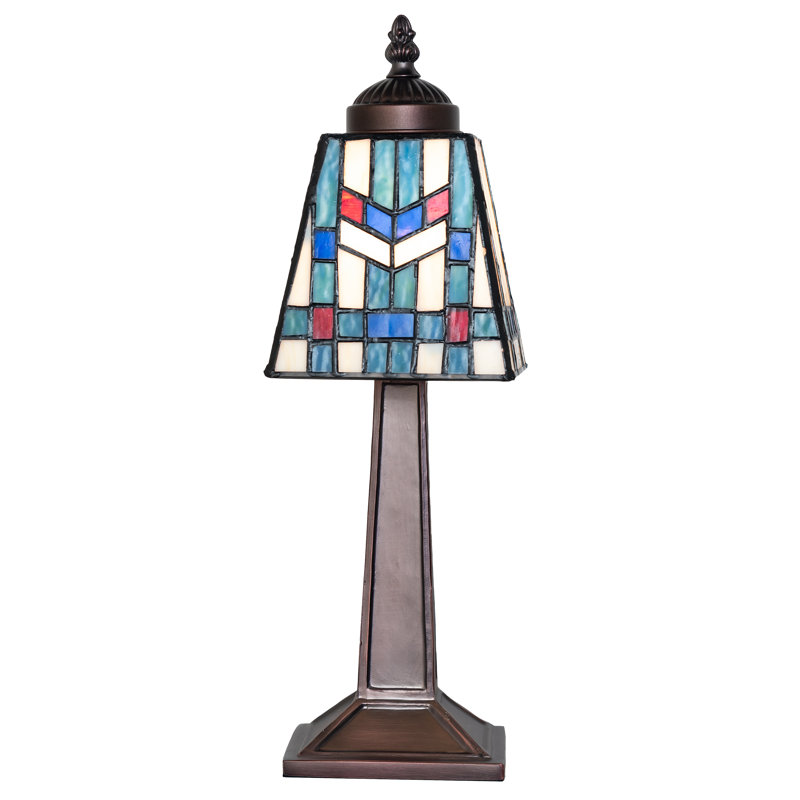Table Lamp, Beige/Blue/Red