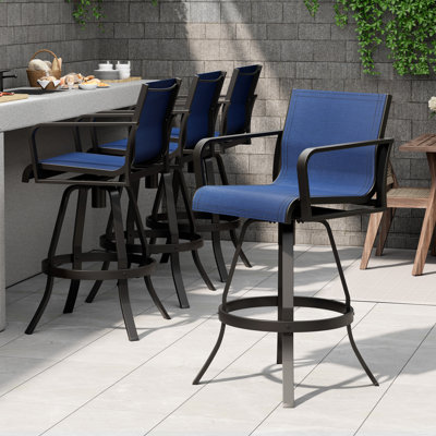 30'' Swivel Aluminum Outdoor Bar Stool