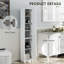Tall Bathroom Storage Cabinet with 3 Adjustable Shelves, White-344203544