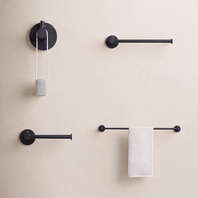 4 - Piece Bathroom Hardware Set, Matte Black