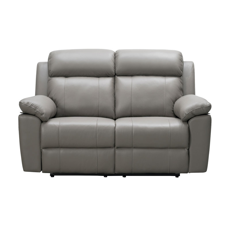 Breasya Leather Reclining Loveseat, Gray Genuine Leather