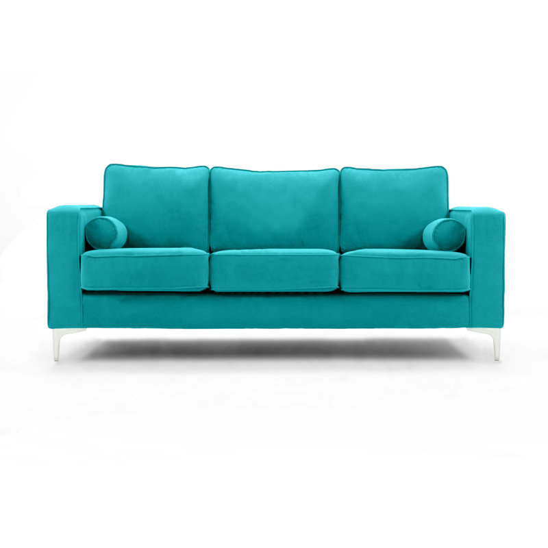 Georgio 3 Seater Velvet Sofa, Turquoise