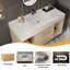 Ensemble de meuble-lavabo mural simple flottant 39,4 "avec plateau en pierre frittée et 2 tiroirs-1621705148
