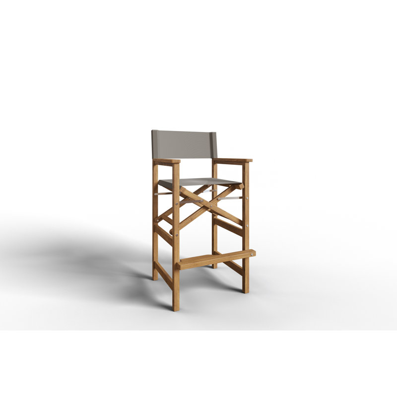 Chaise de salle à manger d'extérieur en bois Nawaal, Bois naturel / taupe