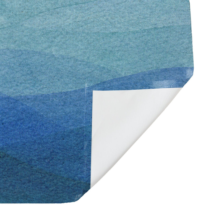 Perine Abstract Single Shower Curtain, Blue