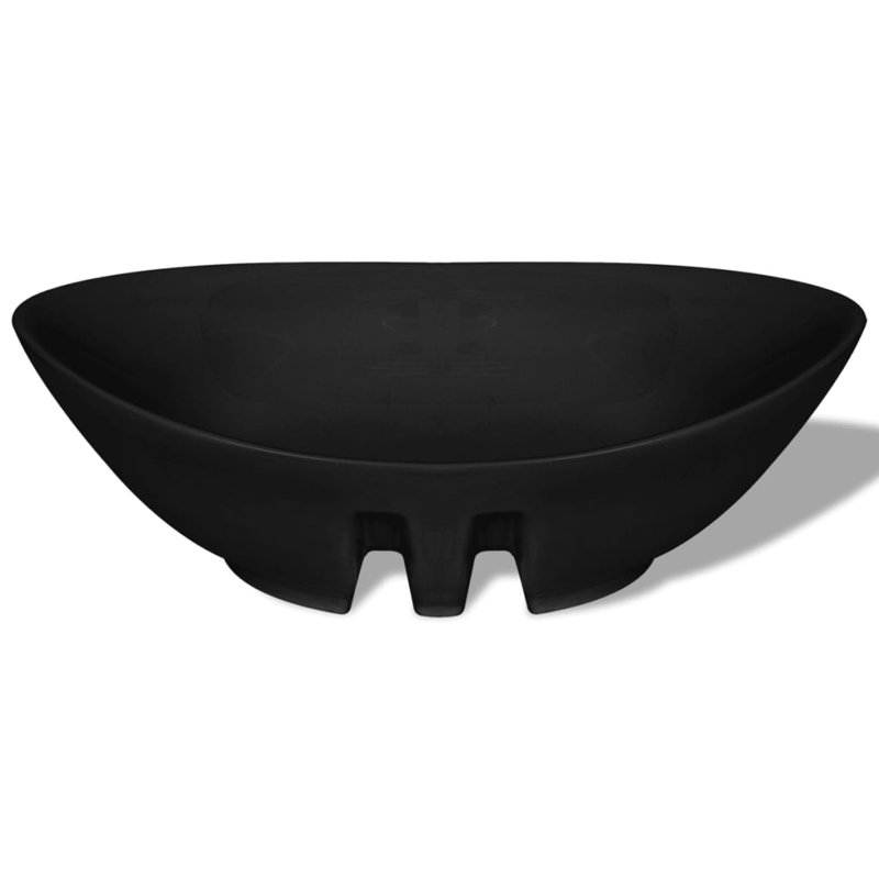 Metro Lane Marinette 590mm L x 385mm W Ceramic Oval Sink, Black