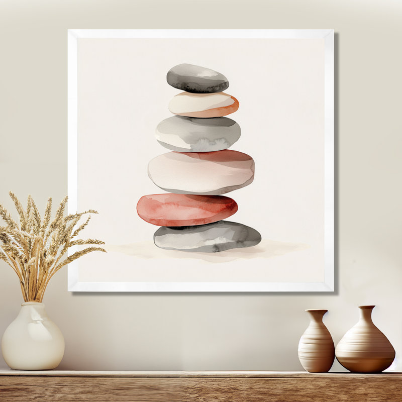 Olatz Energy Elegance Of Meditation Tower III - art mural grand méditation, H 36 po x l 36 po, Blanc