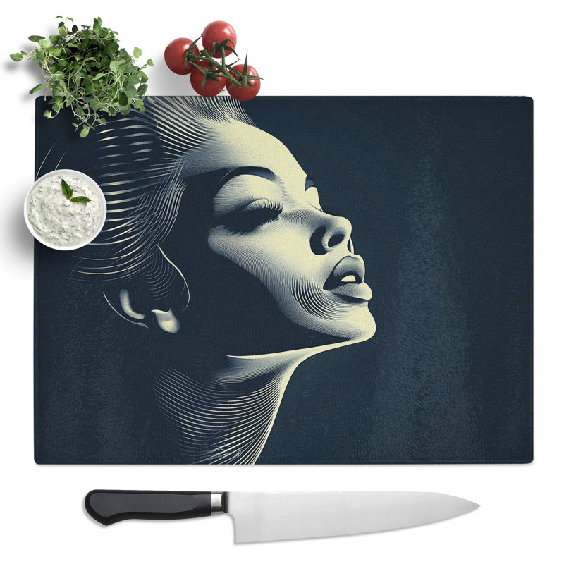Art Deco Woman Vol.1  Glass Chopping Board