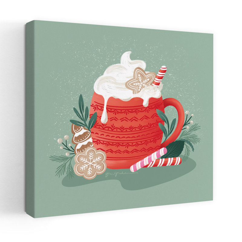 Art contemporain de Noël «Contemporary Home For The Holidays Ii With Candy Cane», H 18 po x l 18 po