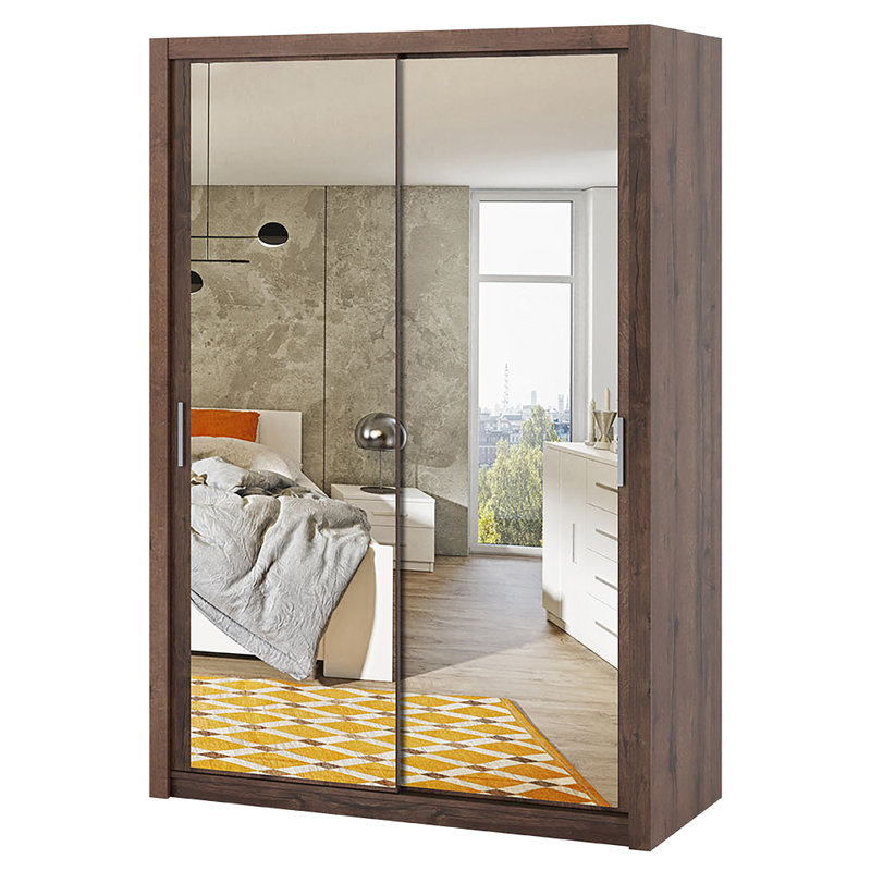 Frazierii 2 Door Manufactured Wood Wardrobe, 215cm H x 150cm W x 62cm D, Monastery